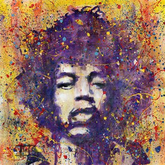 Jaroslaw Glod; Jimi Hendrix, 2015, Original Painting Acrylic, 50 x 60 cm. Artwork description: 241  Pop Art style portrait of Jimi Hendrix. Acrylic painting on cotton canvas 50cmx50cm. Mixed media - acrylic, guache....