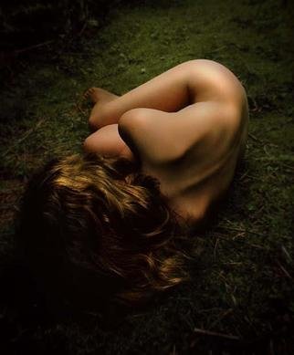 Jonathan Charles; Eve Sleeping, 2003, Original Photography Color, 12 x 15 inches. Artwork description: 241 From a series on humanity and nature idealised as Eve perfectly at home in an unspoiled environment. Here she sleeps in a forest clearing with no need for protection as she is in harmony with the elements.Supplied as a signed numbered pigment print on archival matte ...