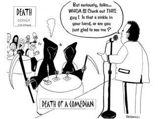Jeff Brogowski; Death Comix Comedian, 2000, Original Comic, 10 x 7.5 inches. Artwork description: 241  Part of my Death Comix series from 2000.   ...