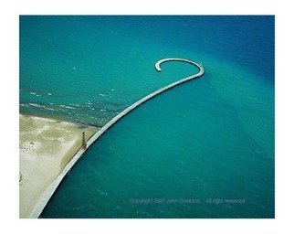 John Griebsch; Curved Break Wall , 2008, Original Photography Color, 29 x 21 inches. Artwork description: 241  Aerial Photograph Archival Print  edition of 25...