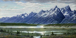 James Hildebrand; Welcome To Willow Flats, 2018, Original Painting Oil, 24 x 12 inches. Artwork description: 241 Willow Flats, Tetons Mountain Range...
