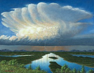 James Hildebrand; Stormy Night In The Rockies, 2021, Original Painting Oil, 14 x 18 inches. Artwork description: 241 Thunder Storm in the Rockies...