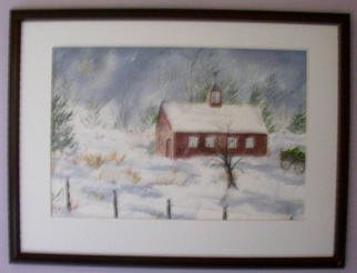 Joanna Batherson; Winter In New England, 2003, Original Watercolor, 27 x 21 inches. Artwork description: 241 An original watercolor of a New England winter scene. ...