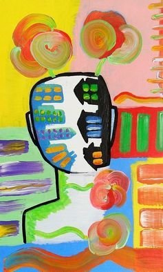 John Pescoran; Pescoran Tomorrow Too Much, 2010, Original Painting Acrylic, 16 x 9 inches. Artwork description: 241   painting, modern, pop, flowers, surreal, surrealism, city, music, pop- art, day, john pescoran,            ...