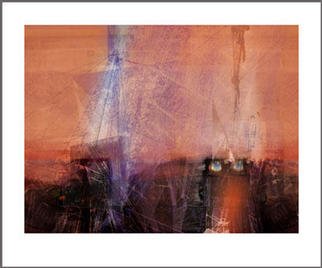 John Peter Glover; St Elmos Fire, 2001, Original Other, 36 x 30 inches. Artwork description: 241 More of a visionary landscape of sorts, this composition utilizes my drawings that are layered along with a couple of my digital photos. ...
