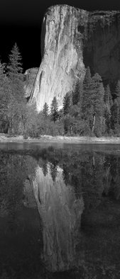 Jon Glaser, 'Ascend The Wall', 2015, original Photography Color, 20 x 46  x 1 inches. Artwork description: 2307  Called Cathedral Rock and located in Yosemite National Park, the monolith of granite towers over the valley.This photograph measures approximately 20x46 ready to hang. It comes mounted and varnished in a white wood frame. The varnish protects the print from pollutants and sunlight while allowing the ...