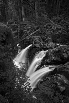 Jon Glaser, 'Dark Moments', 2015, original Photography Black and White, 38 x 56  x 1 inches. Artwork description: 1911  Near the center of the Park, Sol Duc Falls, is a little bit less than a mile walk in the Olympic National Park in the State of Washington.This limited- edition photograph, measuring approximately 40