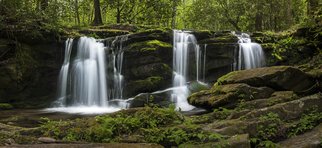 Jon Glaser; Three Falls In Tremont, 2016, Original Photography Color, 16 x 24 inches. Artwork description: 241  While in Tremont, Tennessee, I came across a succession of waterfalls in the smoky mountains national park.This limited- edition photograph, measuring approximately 16x24, is printed on fade- resistant Museo Silver Rag paper that has no optical brighteners. The image has been varnished with a protective coating ...