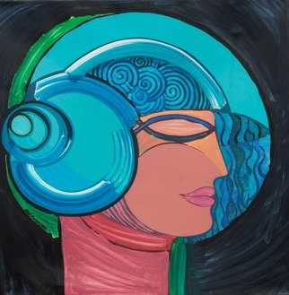 Jose Miguel Perez Hernandez; Mairim Combed With Snails, 2015, Original Painting Acrylic, 96 x 95 cm. Artwork description: 241 Description: Profile of his daughter with a beautiful hairstyle and daring hat. See the structure of the composition in an enclosure perfect, the drawing of the profile gives the fullness of this work. See the color gamut in the finest light of the blue, which make this ...