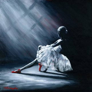 Joseph Mclaughlin; Ballerina With Red Shoes, 2014, Original Painting Acrylic, 20 x 20 inches. Artwork description: 241  I love monotone images and addng atouch of red brings te art to life. ...