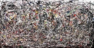 Juan Garay; Hidden Passion, 2019, Original Painting Acrylic, 200 x 100 cm. Artwork description: 241 Painting Enamel, Acrylic on Canvas.  The work is a tribute to the great painter Jackson Pollock.It is a large painting.  The idea is to create a scene between the forms that are generated when performing this painting in action.The work can be placed horizontally or ...