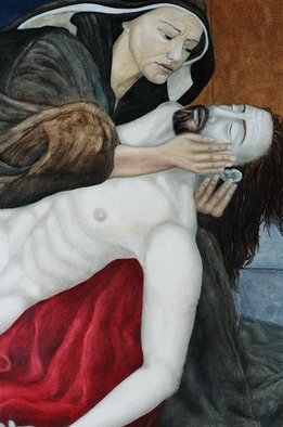 Judyta Bil; Lamentation, 2006, Original Painting Oil, 60 x 58 inches. Artwork description: 241  This is just the detail of the whole painting. Contact me for full size .Inspired by Passion of Christ ...