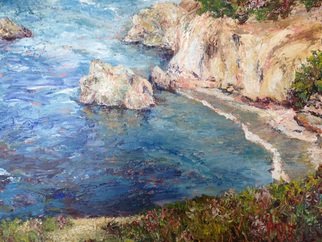 Julie Van Wyk; Point Lobos, 2015, Original Painting Acrylic, 16 x 20 inches. Artwork description: 241  seascape Done with palette knife only no brush work...