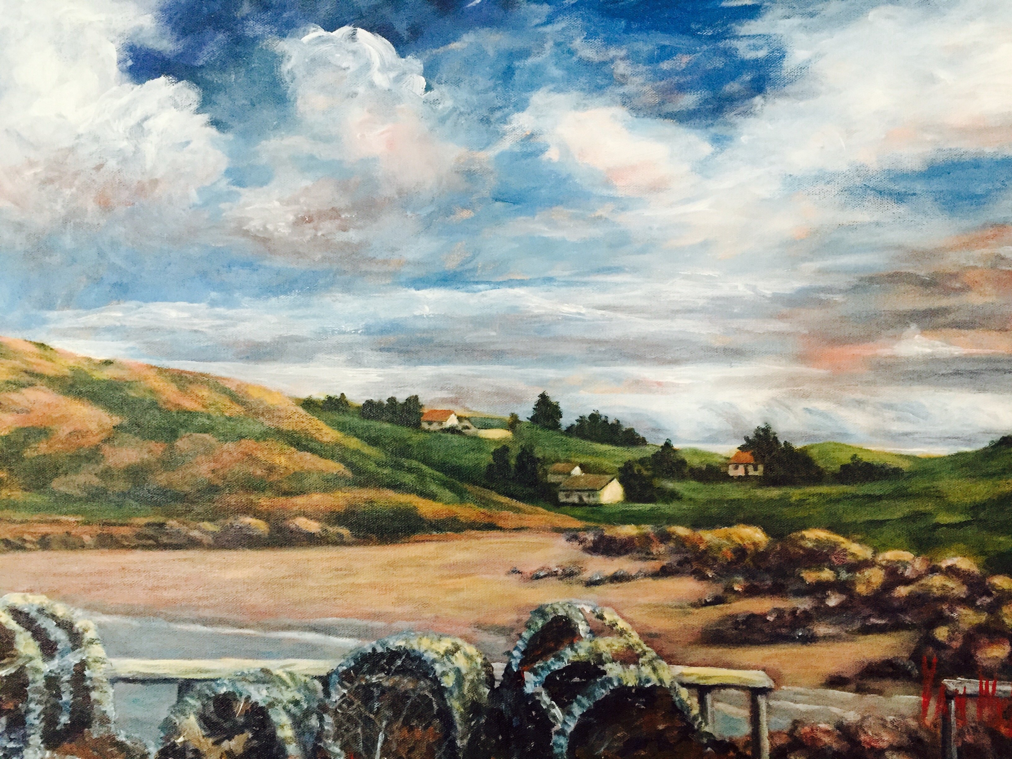 Julie Van Wyk; Mull Island, 2016, Original Painting Acrylic, 30 x 24 inches. Artwork description: 241 Crab pots on Mull Island, Scotland ...