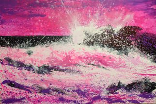 Anastasiya Kachina; Sea In Pink, 2017, Original Painting Oil, 150 x 100 cm. Artwork description: 241 sea, pink, waves...
