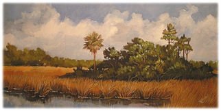 Karen Burnette Garner; Lowcountry View, 2008, Original Painting Acrylic, 24 x 12 inches. Artwork description: 241  One of over 400 in series of Lowcountry works depicting coastal Carolina. ...