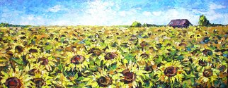 Keren Gorzhaltsan; Sunflowers, 2006, Original Painting Oil, 118 x 46 cm. Artwork description: 241  oil on canvas ...
