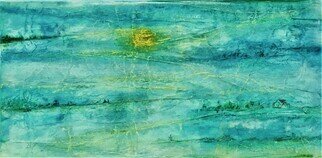 Kichung Lizee; Seascape 1, 2023, Original Mixed Media, 22 x 12 inches. Artwork description: 241 Done in mulbery paper and glued in canvas...