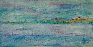 Kichung Lizee; Seascape 2, 2023, Original Mixed Media, 22 x 12 inches. Artwork description: 241 done on mulberry paper and glued on canvas...