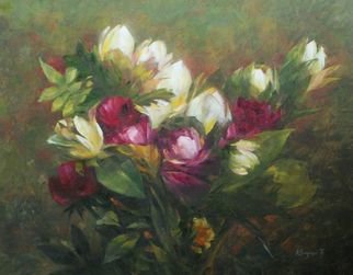Korognai Janos;     Tulip Bunch, 2015, Original Painting Oil, 50 x 40 cm. Artwork description: 241                                                                          Catalog number : K15 330                                                                            ...