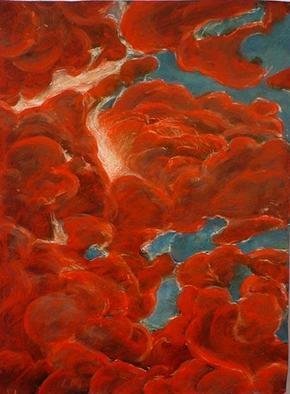 Tom Irizarry Studio; Crimsoned East, 2004, Original Painting Oil, 9 x 12 inches. Artwork description: 241 oil on panel, cinnabar, azurite, cremintz white...
