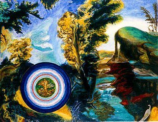Tom Irizarry Studio; Sphaera Mundi, 2003, Original Painting Oil, 38 x 28 inches. Artwork description: 241 oil on linen, all hand- made oil paints from mineral pigments and hand made lakes, azurite, malachite, realgar, essence- of- the- orient, orpiment, verdigris, cochineal, madder and indigo...