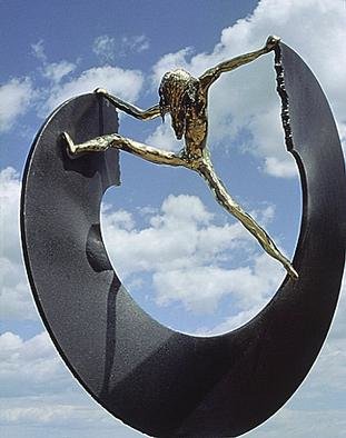 Ivan Kosta, 'Breaking The Circle', 1998, original Sculpture Bronze, 18 x 60  x 18 feet. Artwork description: 2703 When circumstances of life become unyielding, spiteful and debasing, and a solution in a chain of further circumstances creates only new problems, the only solution is to curageously break that vicious circle and to free oneself to start anew....