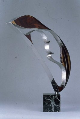 Ivan Kosta, 'Duette', 2004, original Sculpture Mixed, 24 x 38  x 3 feet. Artwork description: 2307  Polished stainless steel in combination with african ebony. ...