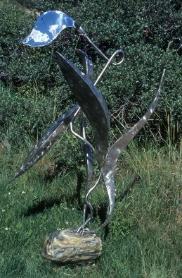 Ivan Kosta, 'Just A Weed', 2001, original Sculpture Steel, 3 x 6  x 3 feet. Artwork description: 2307  A stainless steel depiction of flowering weed with a loop in its stem. . . ...