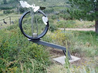 Ivan Kosta, 'The Vase', 2009, original Sculpture Steel, 6 x 12  x 4 feet. Artwork description: 1911  In an envelope of an interrupted circle the outline of a vase is discernible, with some large, leafy plants inside. ...