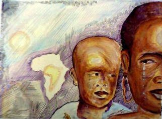 Kehinde Olajide; Please   Help, 1997, Original Watercolor, 16 x 12 inches. 
