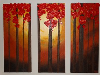 Luis Munoz; Spring Sunset, 2014, Original Painting Oil, 16 x 40 inches. Artwork description: 241  Three beautiful pieces mixed between texture and oil paint. ...