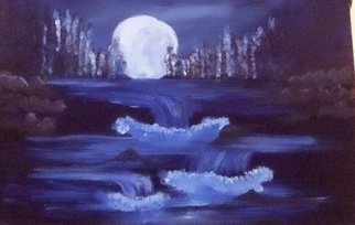 Laraib Yousaf; Night Fall, 2017, Original Painting Acrylic, 11 x 17 inches. Artwork description: 241 Moon  ...