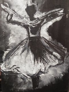 Laraib Yousaf; Rumi Black And White, 2018, Original Painting Oil, 14 x 4 inches. Artwork description: 241 80  oil and 20  acrylic painting Attractive black and white In the love of  maan  a$?...