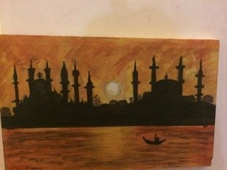 Laraib Yousaf; Sunset In Istambul, 2017, Original Painting Acrylic, 11 x 17 inches. Artwork description: 241 sunset...