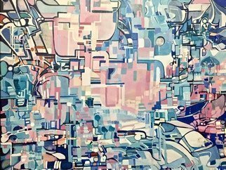 Luise Andersen, 'Reconnect And Continue Iv', 2017, original Other, 30 x 24  x 0.8 inches. Artwork description: 13395 MAY 19,2017- today work eleven hrs in details of form and  layering of hues. . work this painting still as 3 view choices. . ...