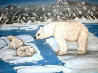 Rita Levinsohn; Global Warning, 2008, Original Painting Acrylic, 40 x 30 inches. Artwork description: 241  The effect of Global Warming in the artic.  Polar Bears are now in  endanger of extinction. ...