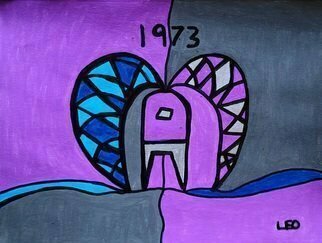 Leo Evans, 'Class Of 1973', 2021, original Mixed Media, 9 x 14  inches. Artwork description: 2307 Manual Arts H S Class of 1973   Acrylic Pens and Permanent Marker   Leo Evans. . . School Colors: Purple and Gray. . . Class Colors: Royal Blue and Powder Blue. ...