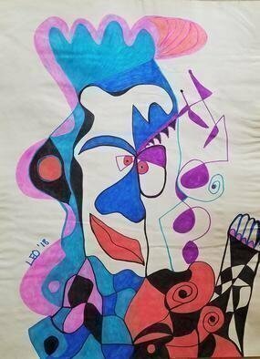 Leo Evans, 'Number Forty Five', 2018, original Drawing Marker, 18 x 24  inches. Artwork description: 3099 Title: IT   Medium: Colored Sharpie on Artist Paper   Size: 18x 24   Artist: Leo Evans   Created: 06 23 2018   Style: AbstractSub Title: It claims to be President but is Un- presidential, Hears but donaEURtmt Hear, SeeaEURtms but donaEURtmt See, thinks but donaEURtmt Think, ...