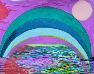 Leo Evans, 'Rainbow For The Ages', 2021, original Mixed Media, 9 x 14  inches. Artwork description: 1911 New Art by Leo Evans   9x14   Mixed Media on Find Artist Paper   Title:  Rainbow for the Ages    