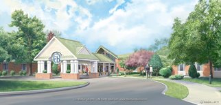 L.h. Barker; Healthcare Facility Entrance, 2014, Original Digital Painting, 24 x 11 inches. Artwork description: 241  Architectural illustration, digitally painted, suite of 3.  L. H. Barker ( c) 2014.  All rights reserved. ...