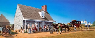 L.h. Barker; Market Masters House, Ope..., 2010, Original Drawing Gouache, 34 x 14 inches. Artwork description: 241   Historical interpretive painting.  Suite of 3.  L. H. Barker ( c) 2010.  All rights reserved.   ...