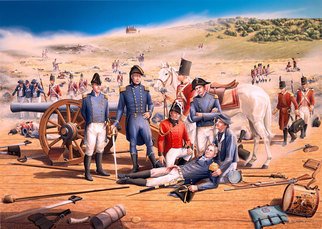 L.h. Barker; War Of 1812, Embrace Of T..., 2011, Original Drawing Gouache, 34 x 24 inches. Artwork description: 241  The Bladensburg battlefield before the British burned Washington.  Suite of 3.  L. H. Barker ( c) 2011.  All rights reserved.  ...