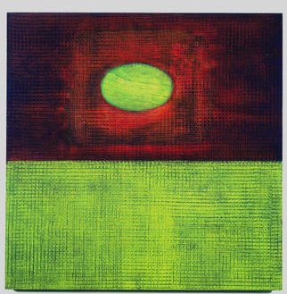Lillian Abel; GreenOval, 2002, Original Painting Oil, 24 x 24 inches. Artwork description: 241 Oil on Birch - Untitled ( Green Oval)Photo: William Nettles...