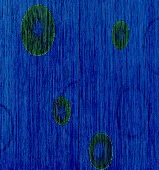 Lillian Abel; Blueandgreen, 2002, Original Painting Oil, 16 x 18 inches. Artwork description: 241 Oil on Two Birch Panels...
