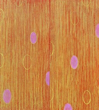 Lillian Abel; Orangeandpurple, 2002, Original Painting Oil, 16 x 18 inches. Artwork description: 241 Oil on Two Birch Panels...