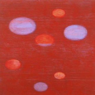 Lillian Abel; Redandblue, 2002, Original Painting Oil, 24 x 24 inches. Artwork description: 241 Oil on Birch, Untitled ( Red and Blue)Photo: William Nettles...