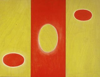 Lillian Abel; Redwhiteyellow, 2002, Original Painting Oil, 16 x 24 inches. Artwork description: 241 Oil on Three BIrch Panels, Untitled ( Red, White, Yellow)Photo: William Nettles...