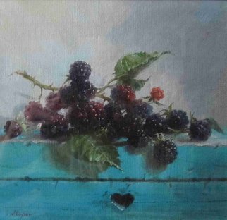 Serge Akopov; Blackberry, 2016, Original Painting Oil, 20 x 20 cm. Artwork description: 241 painting, still life, oil painting...
