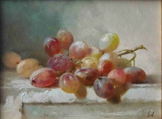 Serge Akopov; Grapes, 2016, Original Painting Oil, 15 x 20 cm. Artwork description: 241 painting, still life, oil painting, grapes, fruits...